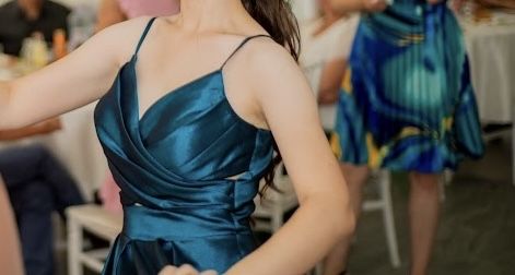 Бална официална дълга рокля в цвят петрол