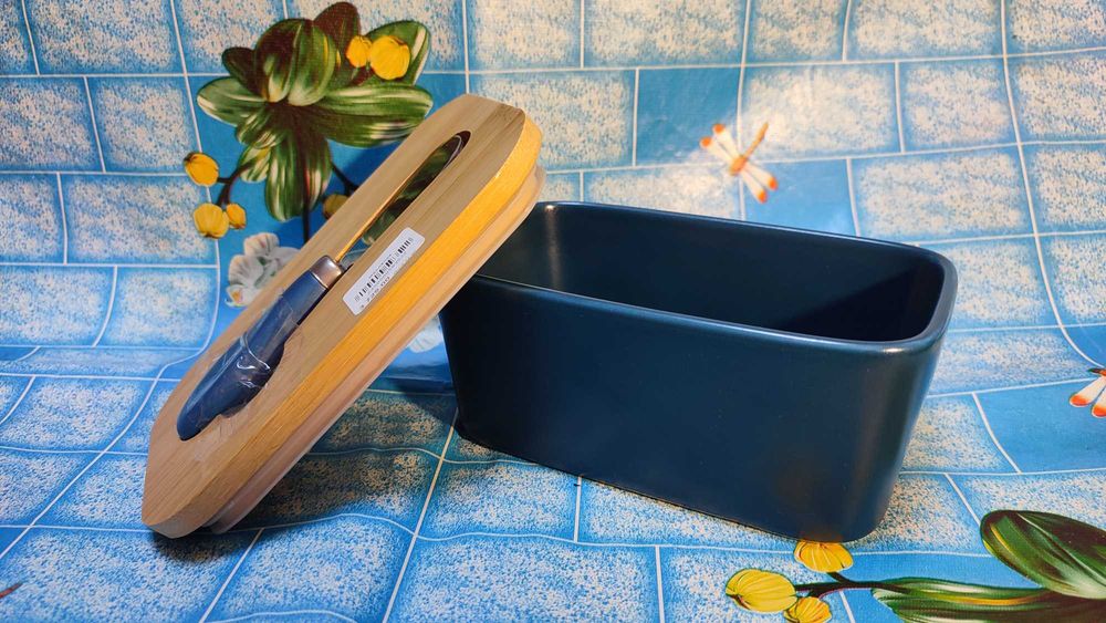 Масленка Butter прямоугольная 1 шт, дерево, костяной фарфор