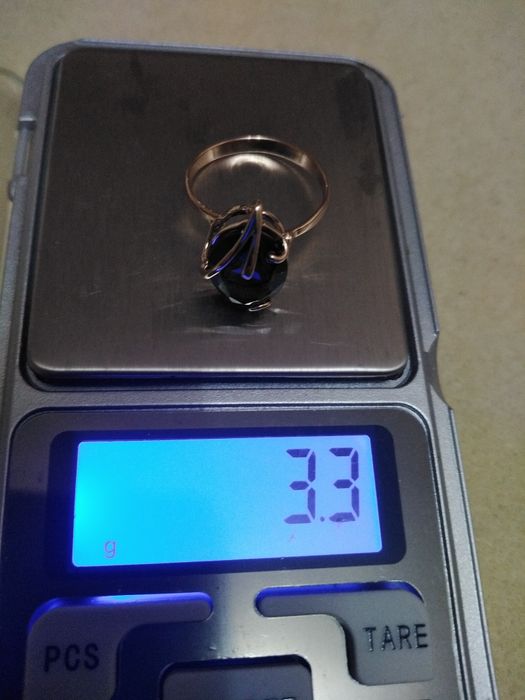 Золотое кольцо 585 сапфир