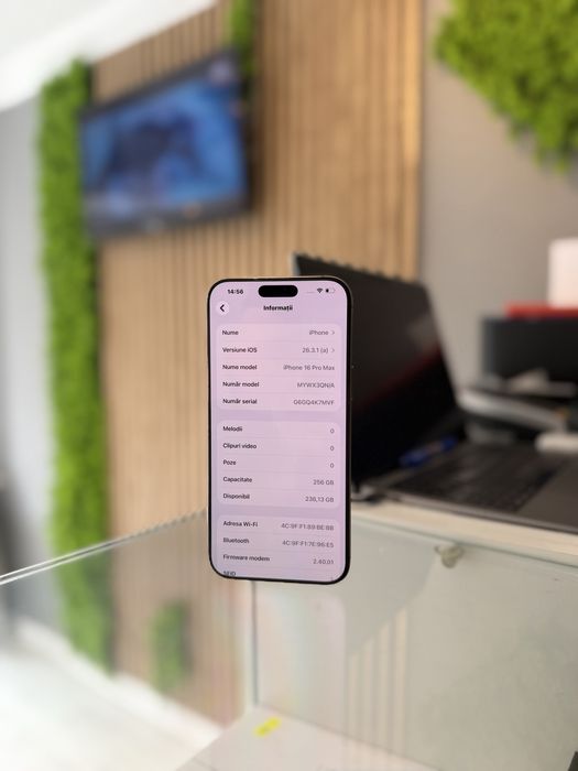 **ATS GSM**iPhone 16 Pro Max 256GB /Baterie100%/Grad A/Fact+Gar