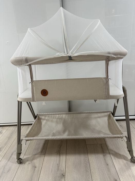 Pătuț/ pat co-sleeping bebe/ bebelusi cu saltea și plasă țânțari