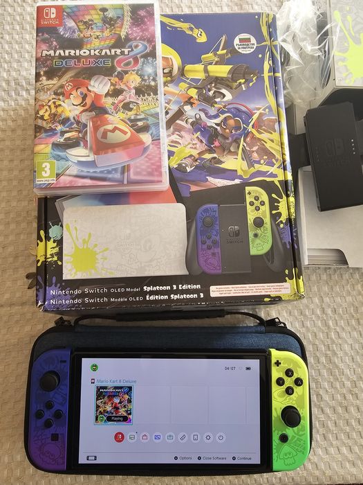 Nintendo Switch OLED Splatoon 3 limited edition +Mariokart 8 deluxe