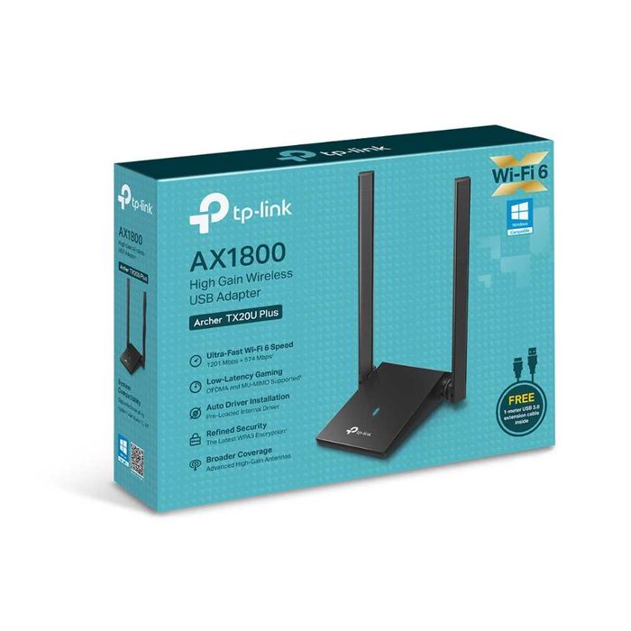 TP-Link Archer TX20U Plus/AC1800 USB-адаптер с поддержкой Wi-Fi 1.4