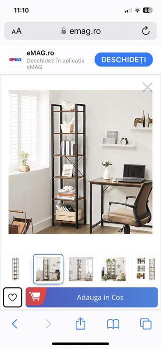 raft stil industrial cu 5 rafturi din lemn și oțel, 40x30x154cm