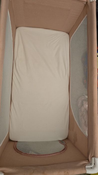 Saltea pliabila calatorie patut bebe 120 x 60 cm + 2 cearceafuri