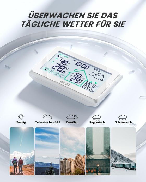 Statie meteo wireless BALDR cu senzor exterior si ceas DCF