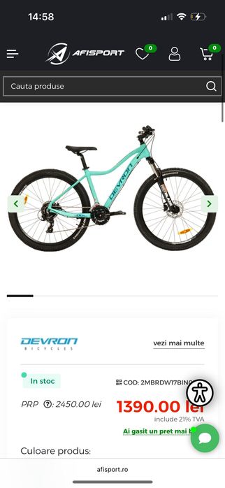 Bicicletă mtb devron reedle 1.7