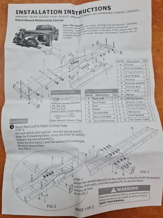 Стойка за мотор за теглич USA /Canada вариант
