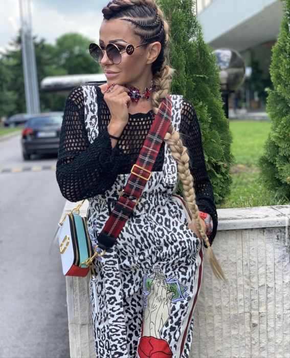 Панталон с висока талия и тиранти - гащеризон Джофра Djofra