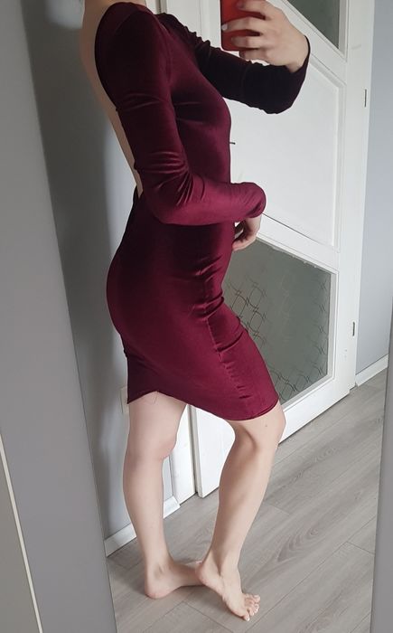 Rochie de ocazie din catifea bordo