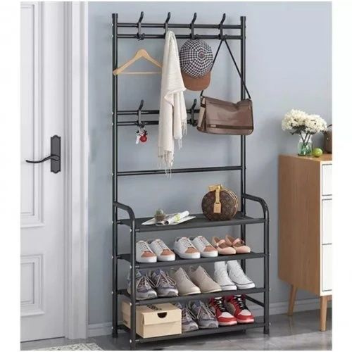Метална Етажерка Портманто със Закачалки и Рафтове за обувки
3в1 мулти