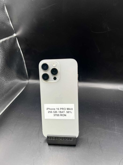 iPhone 16 PRO MAX / 256 GB / BAT.98% * Krom Amanet Margeanului *