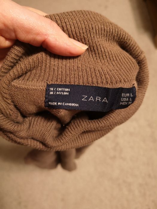 Bluza dama pe gat/helanca/maleta Zara tricot 70%bumbac, 30% nylon, L