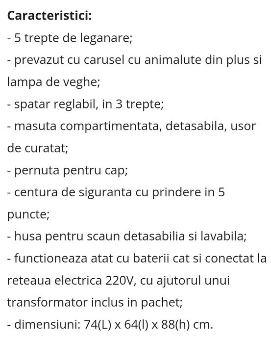 Leagăn electric pentru bebeluși Wunderkid