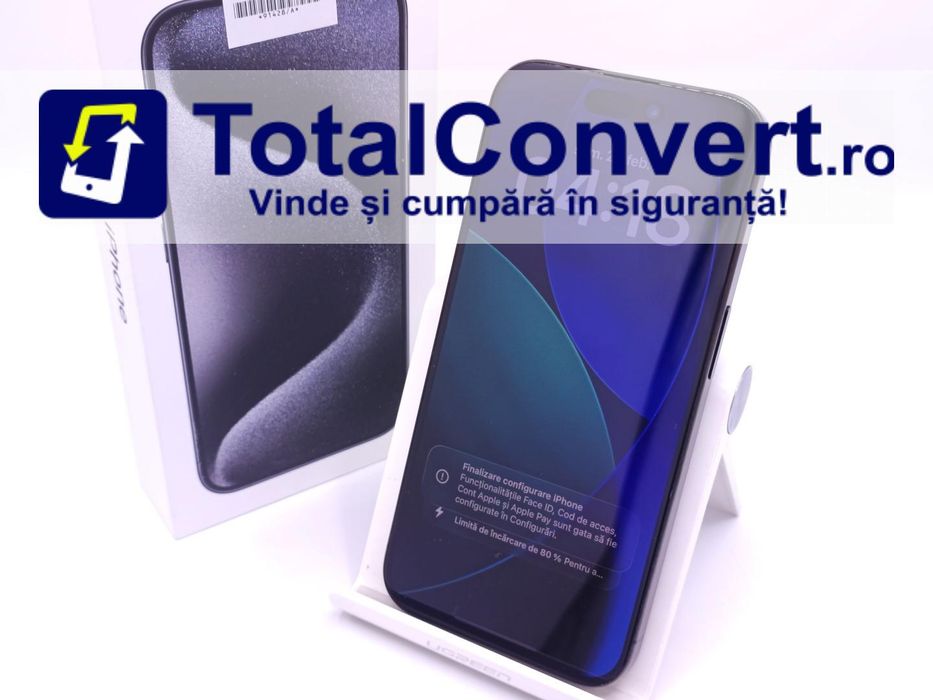 Apple iPhone 15 Pro 128GB Black Titanium, Garantie 24 luni | #D91428