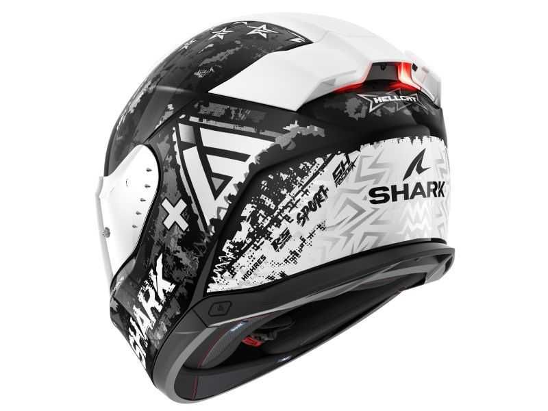 Мото каска SHARK SKWAL i3 Hellcat Black White Gloss,очила,Led светлини