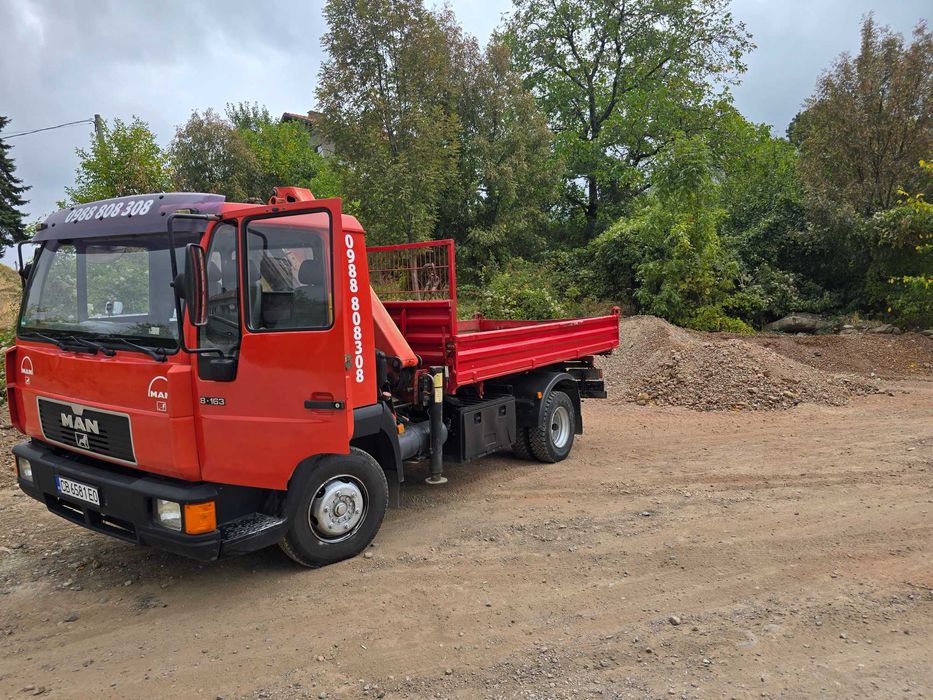 Работа с мини багер и самосвал с кран