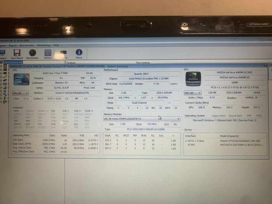 hp pavilion dv6000