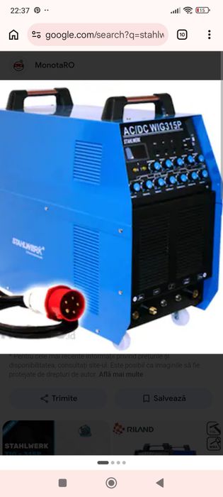 Aparat sudură aluminiu Stahlwerk 315 ac dc