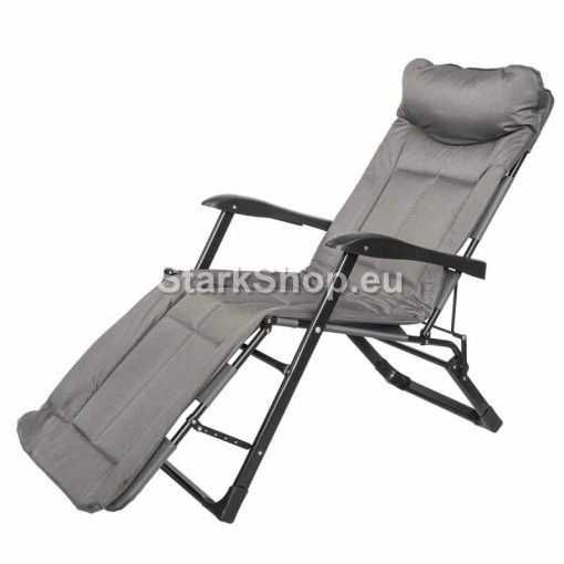 Сгъваем Шезлонг – Походно Легло Сив Цвят метална конструкция