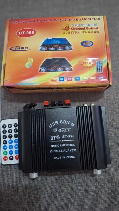 4- канален усилвател BT-998 - Bluetooth/FM/USB/SD