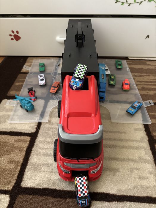 Дракон,автовоз-писта, колички, Пламъчко, багер