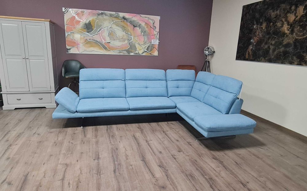 ПРОМОЦИЯ!!! Син ъглов диван от плат "DANA"
