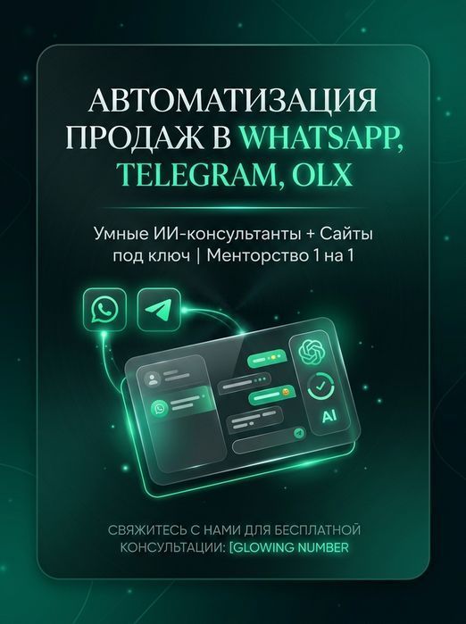 Автоматизация продаж в WhatsApp TG OLX Сайты под ключ