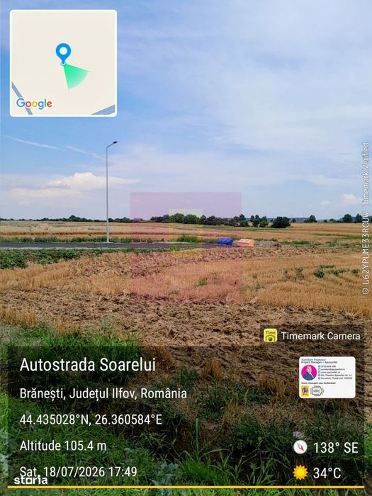 Branesti - teren 13k mp langa autostrada A2