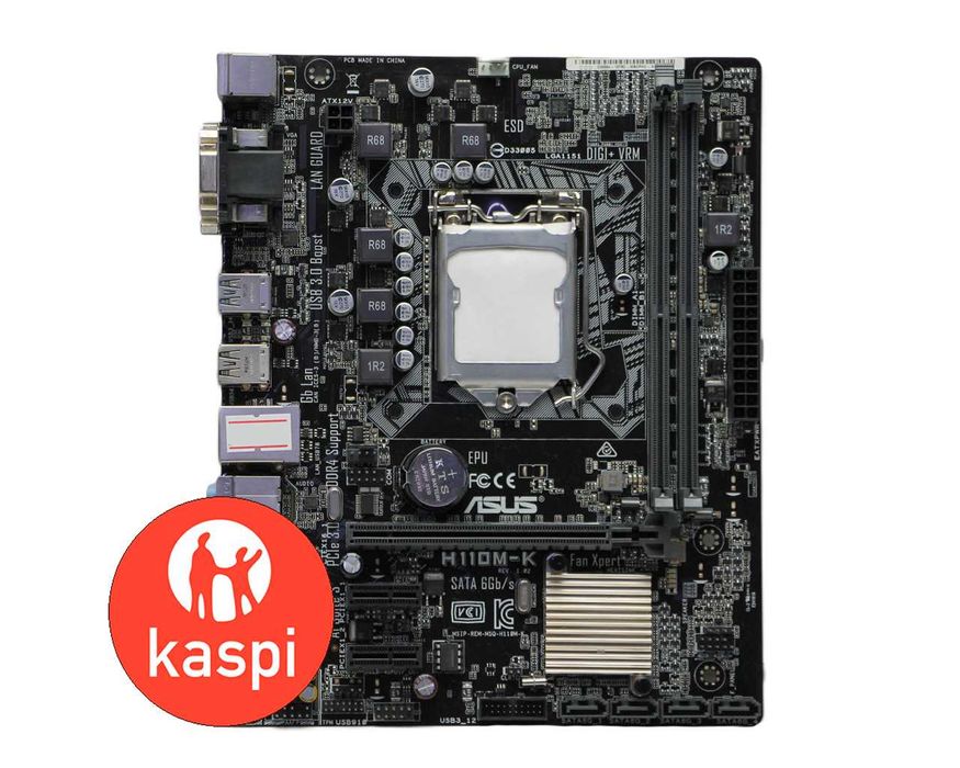 Мат.Плата LGA 1151 ASUS H110M-K 2x DDR4 Нет заглушки