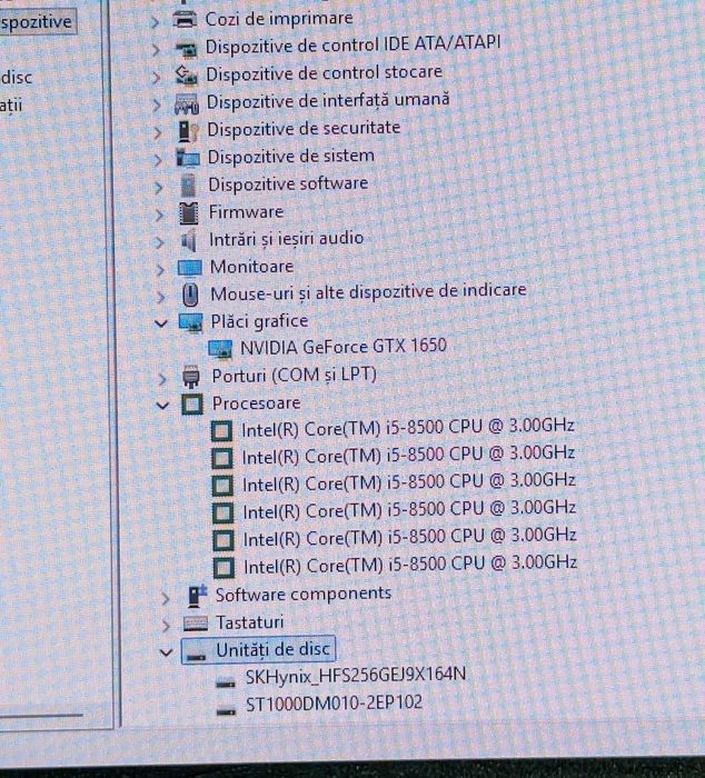 Unitate PC Gaming: i5 8500/16GB Ram/GTX 1650 4GB/256GB Ssd/1TB Hdd