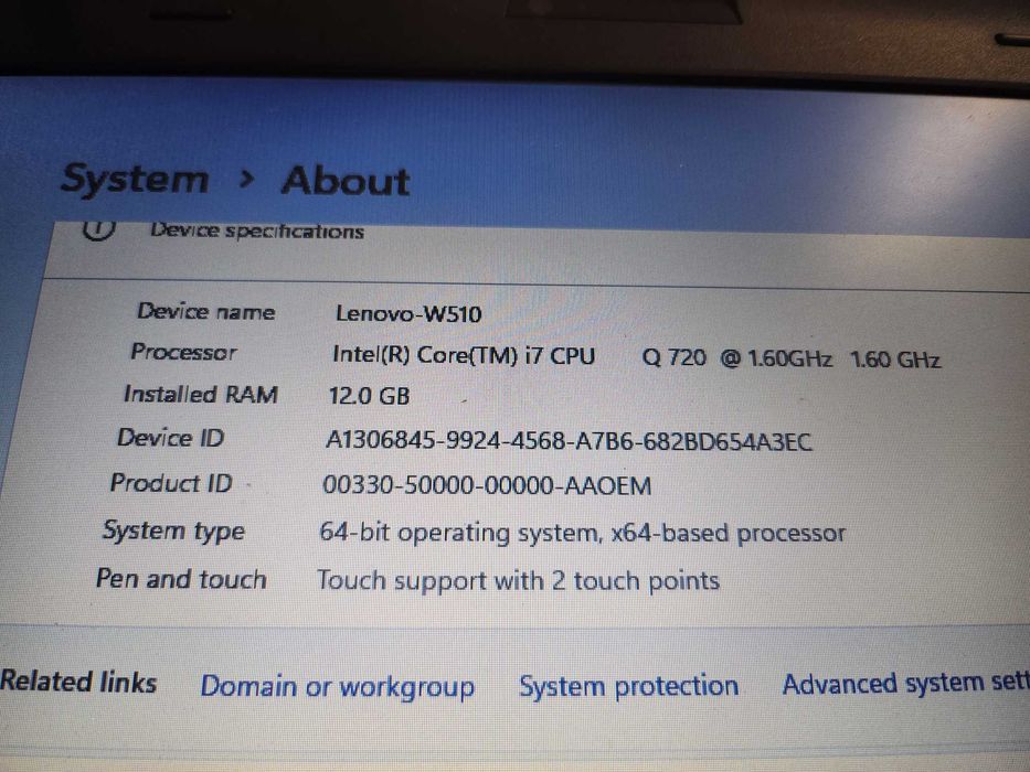 Laptop Thinkpad Lenovo W510