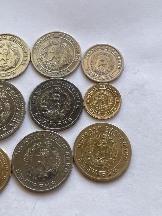Монети 1, 3, 5, 10, 20, 25, 50 стотинки и 1 лев 1951, 52, 54, 59, 60 г
