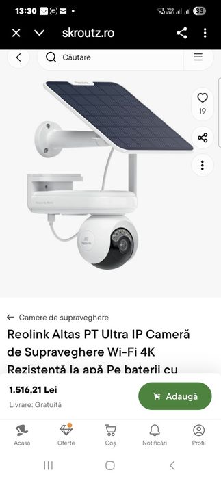 Camera wireless reolink altas pt ultra noua nefolosita profesionala 4k