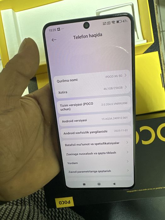 Poco x6 5G 12+12/256 holati yaxshi abmen yoq hamasi idial ishlaydi