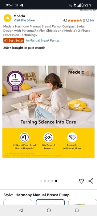 Молокоотсос medela