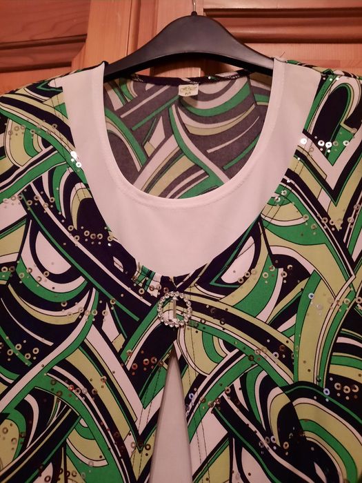 Bluza dama cu paiete și aspect dublu mărimea M