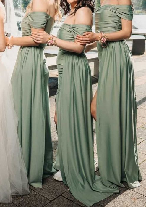 2 бр. официални шаферски рокли – масленозелени, XS–M