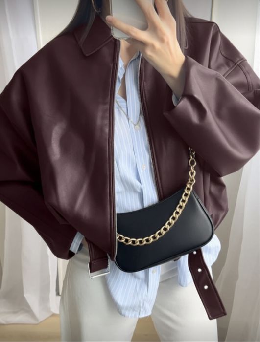 Кожено яке бордо