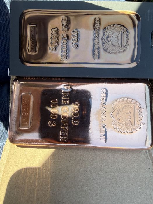 Медни кюлчета Germania Mint  1000 гр. лята мед