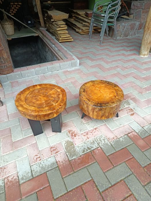 Masa cafea trunchi larice