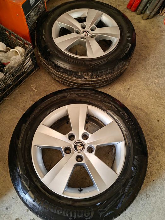 Jante OEM Skoda 16" + cauciucuri vara Continental