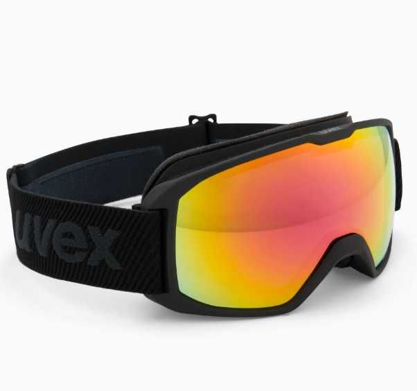Ски очила UVEX black matt/mirror rainbow clear ползвани 1 сезон