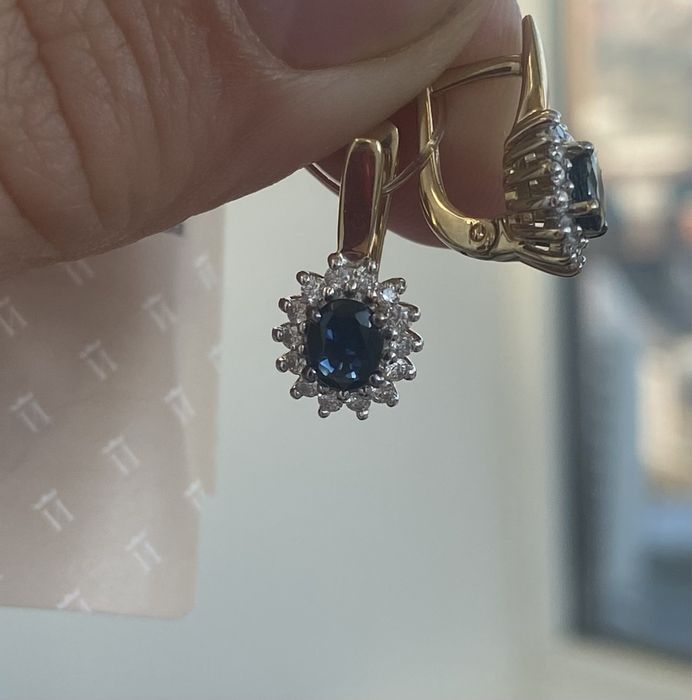 Серьги с сапфирами