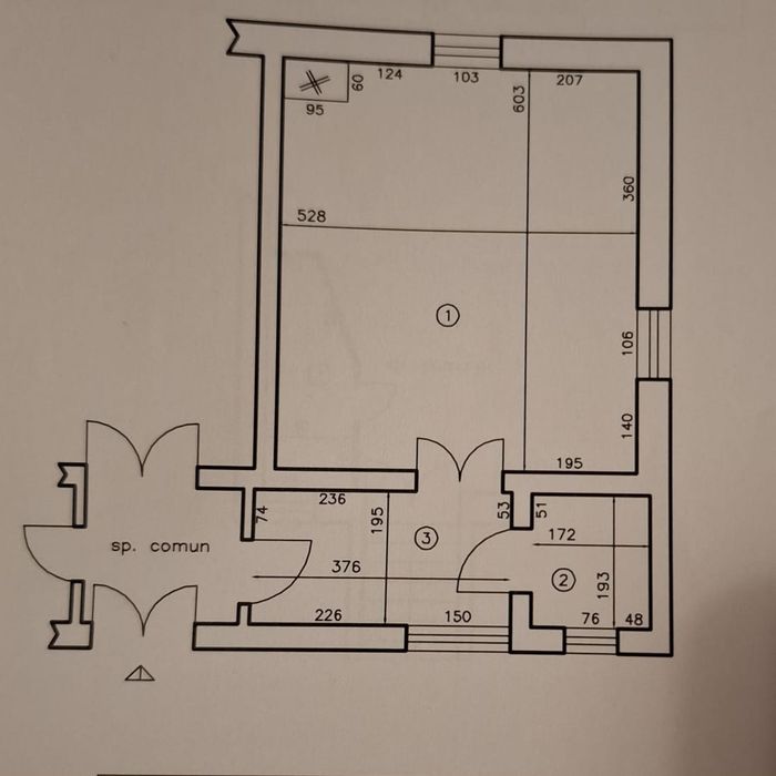 Garsoniera în casă veche cu curte comună