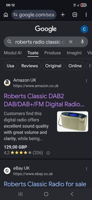 Vind radio portabil și la curent Roberts  classic dab 2