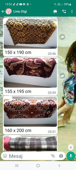 Presuri si covoare din lăna, tesute la razboi