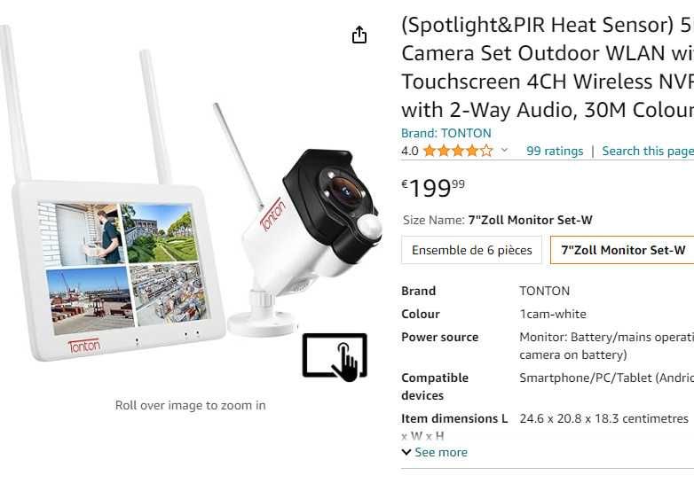 WiFi IP система за видеонаблюдение Tonton, охранителна камера