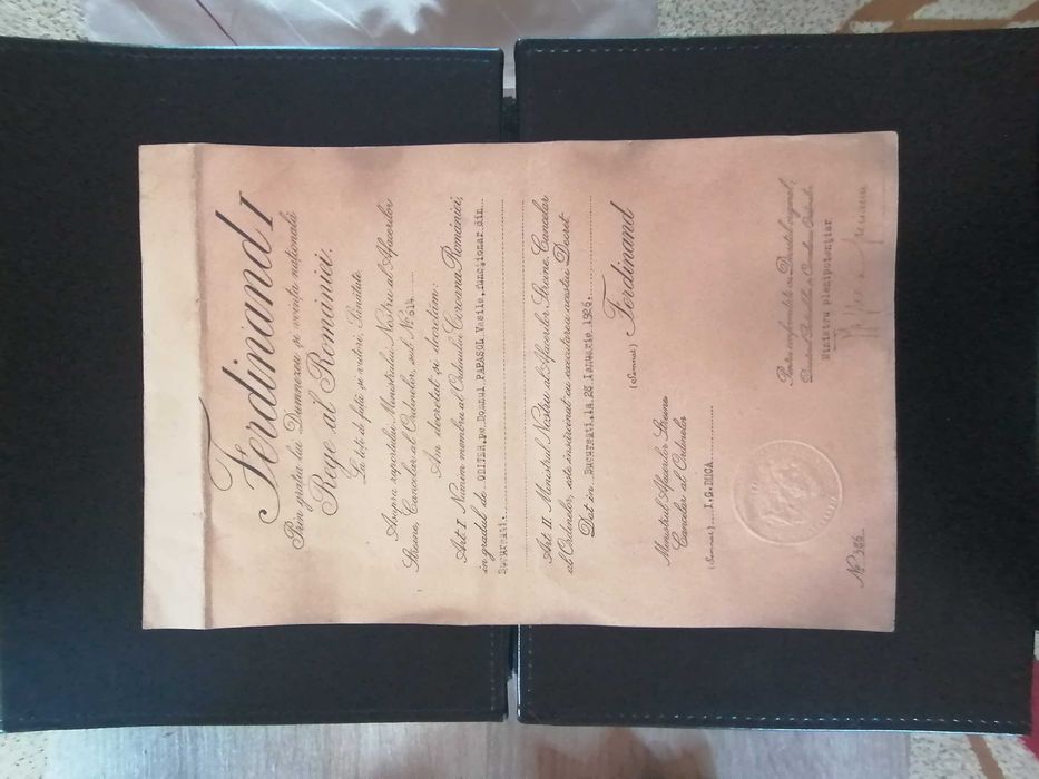 Brevet Ferdinand l  Rege al Romaniei