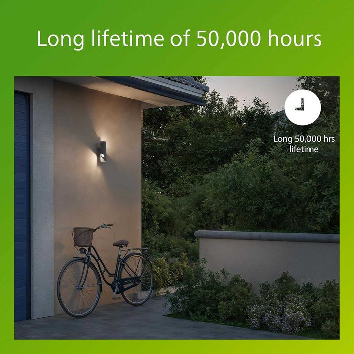Външна LED стенна лампа Philips Fira, 800 lm, 2700 K, PowerShield,IP44